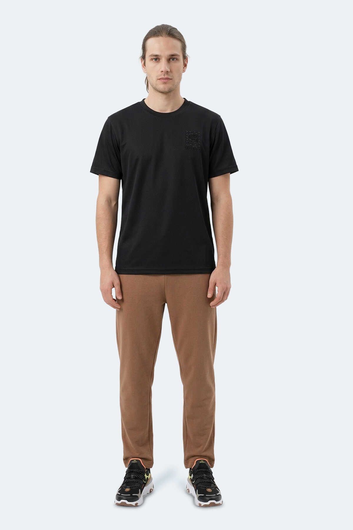 Slazenger - Slazenger ZEGNA Erkek Siyah Tişört