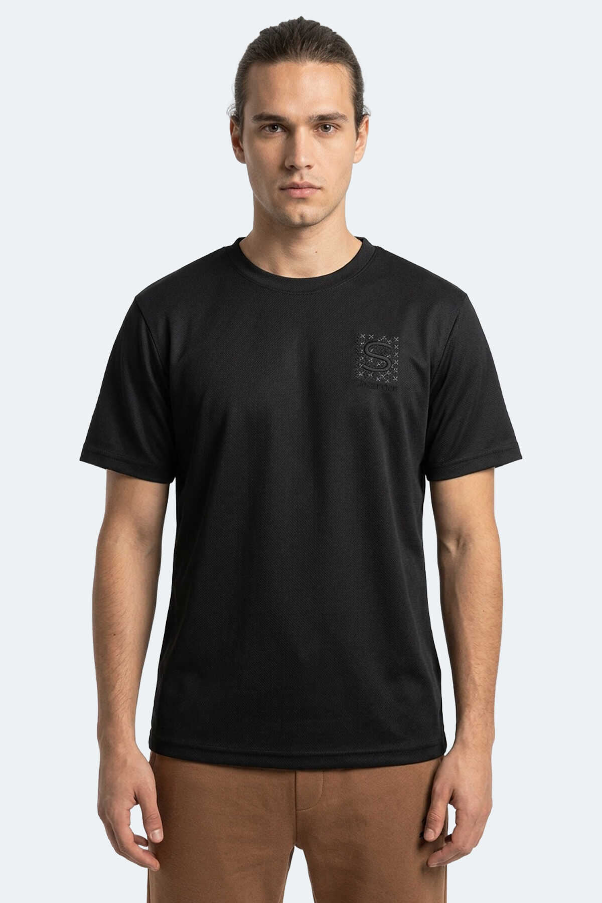 Slazenger - Slazenger ZEGNA Erkek Siyah Tişört