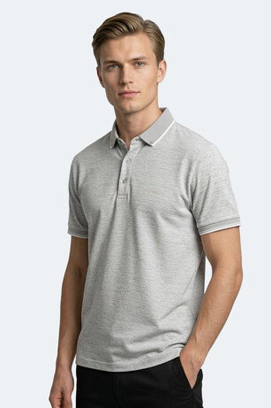 Slazenger ZERU Erkek Polo Yaka Gri Tişört