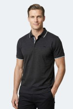 Slazenger - Slazenger ZERU Erkek Polo Yaka Siyah Tişört