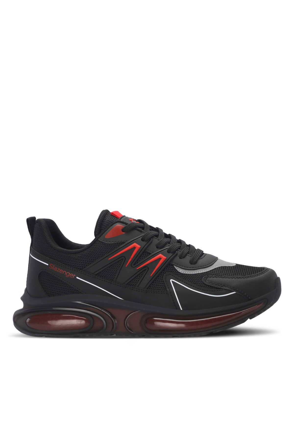 Slazenger - Slazenger ZIGOR Erkek Sneaker Ayakkabı Siyah / Kırmızı