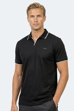 Slazenger - Slazenger ZITHER Erkek Polo Yaka Siyah Tişört
