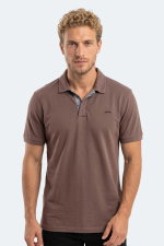 Slazenger - Slazenger ZODIACS Erkek Polo Yaka Kahve Tişört