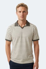 Slazenger - Slazenger ZOLL Erkek Polo Yaka Beyaz / Yeşil Tişört