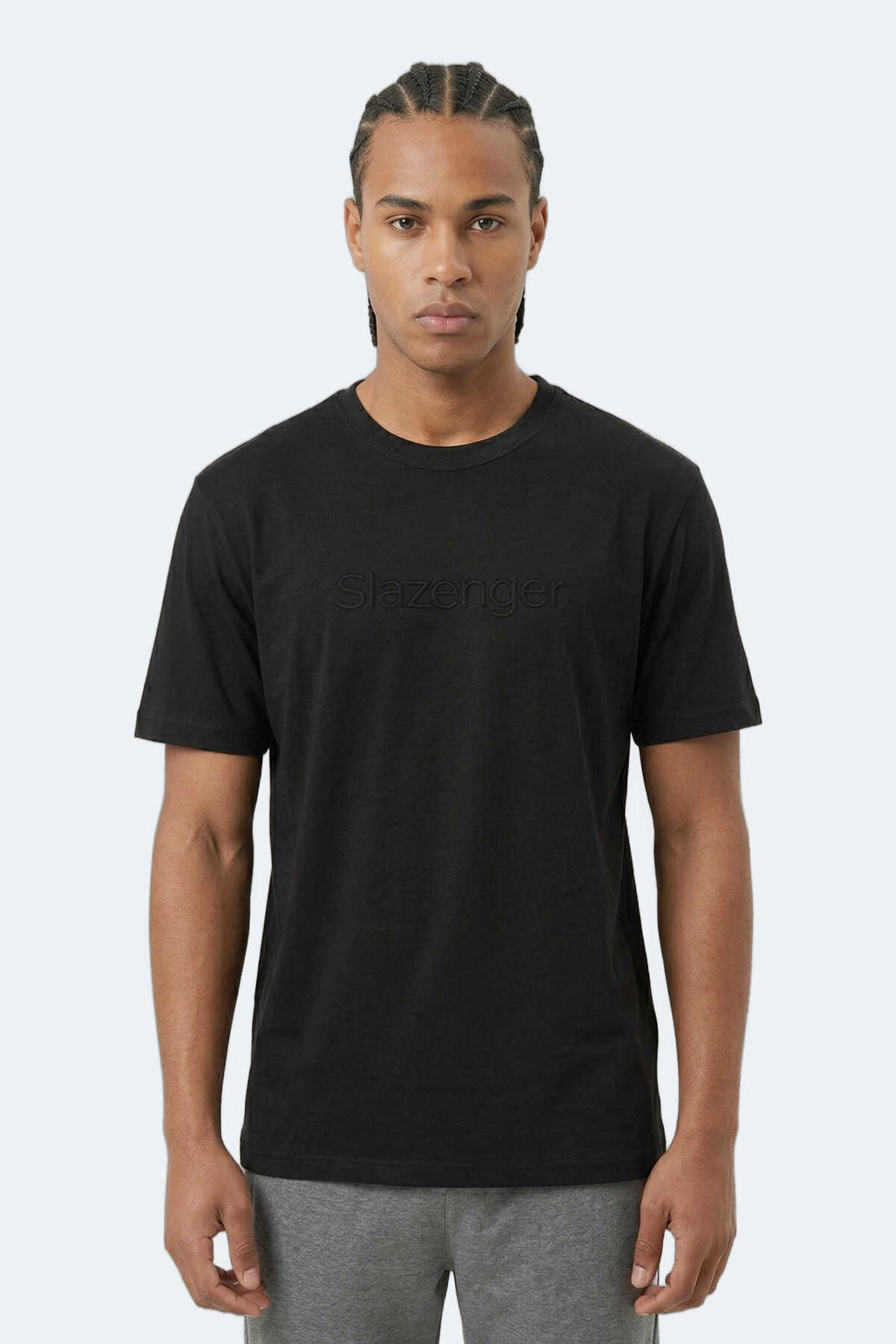 Slazenger - Slazenger ZURANIS Erkek Siyah Tişört