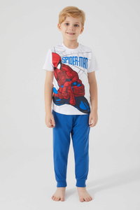 Spider Man - Spider Man D4757-3 Erkek Çocuk Beyaz Pijama