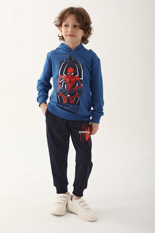 Spider Man D4830-3 Erkek Çocuk Saks Mavi Eşofman Takımı