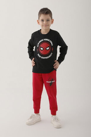 Spider Man D4832-3 Erkek Çocuk Siyah Eşofman Takımı