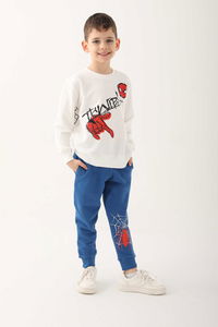 Spider Man - Spider Man D4833-3 Erkek Çocuk Krem Eşofman Takımı