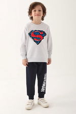 SuperMan - SuperMan L1623-3 Erkek Çocuk Kar Melanj Eşofman Takımı