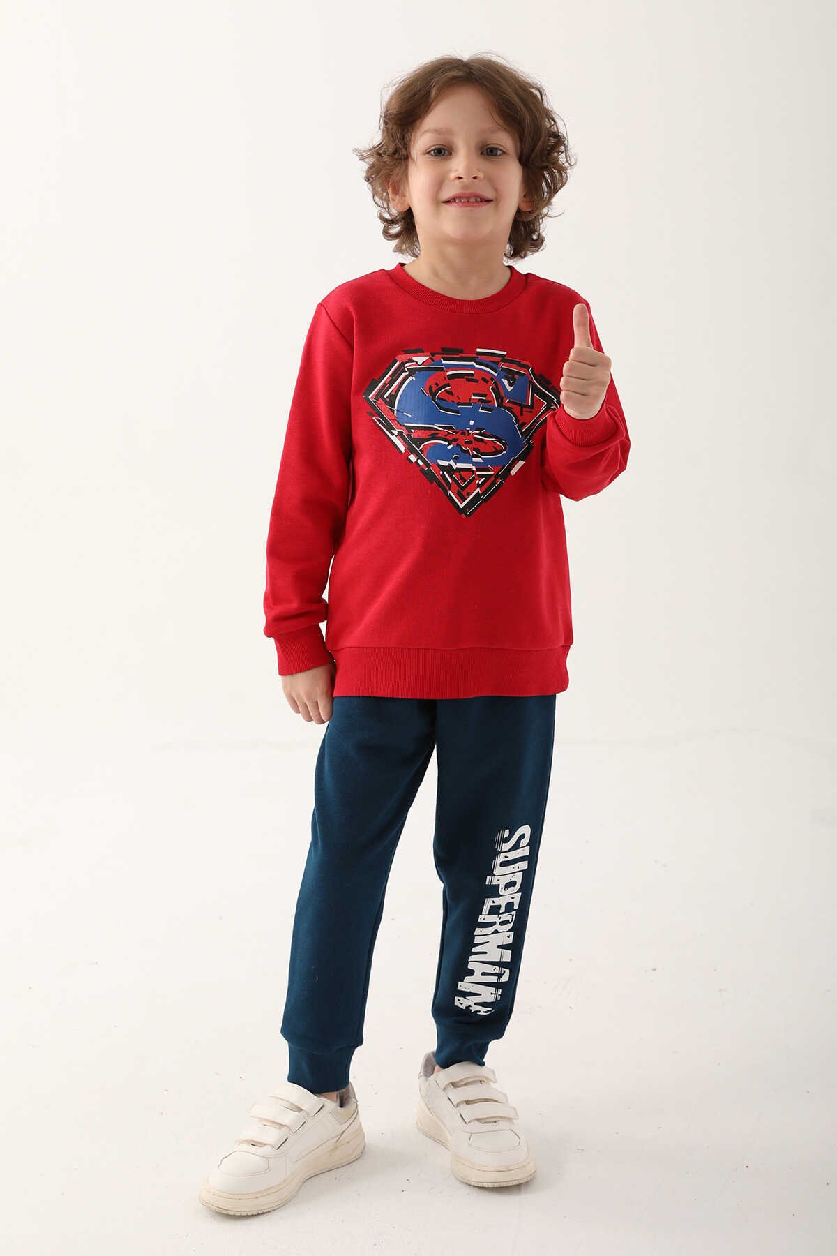 SuperMan - SuperMan L1623-3 Erkek Çocuk Eşofman Takım Kırmızı