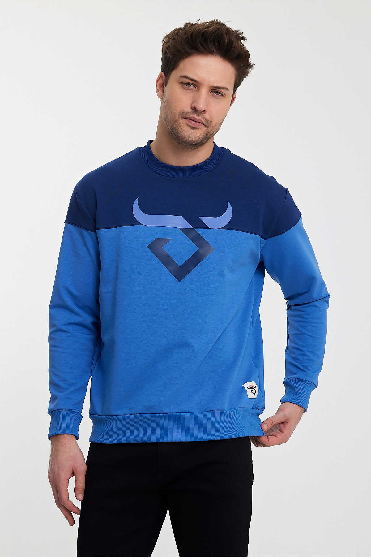 Twobull - Twobull HELSİNKİ Erkek Sweatshirt Lacivert / Mavi