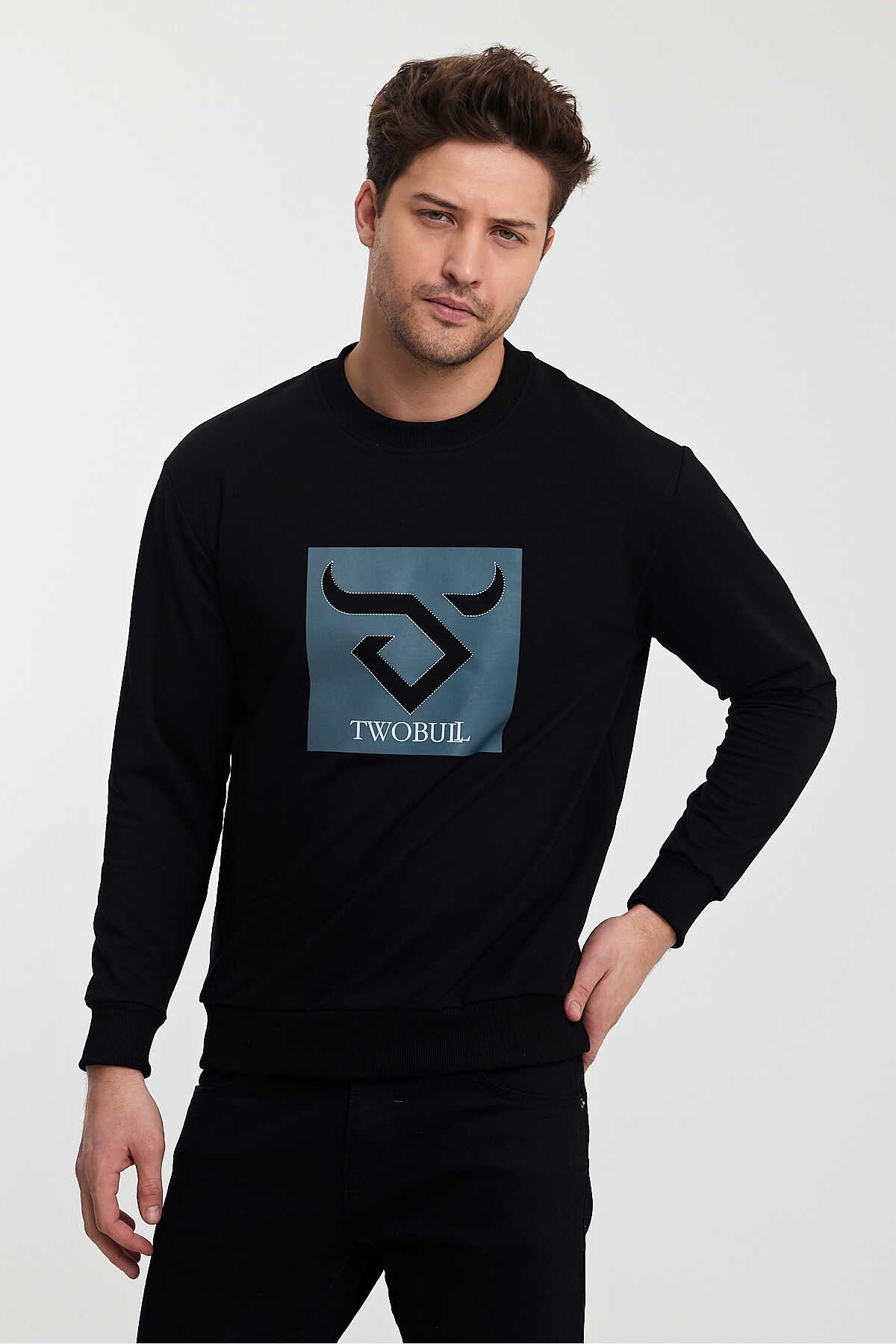 Twobull - Twobull OSLO Erkek Sweatshirt Siyah