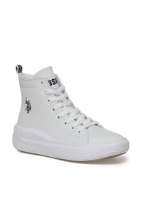 U.S. Polo Assn. - U.S. Polo Assn. CLEMENTINE PU 3PR Kadın Beyaz Sneaker